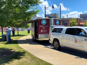 AAMU Mobile health clicic trailer and truck