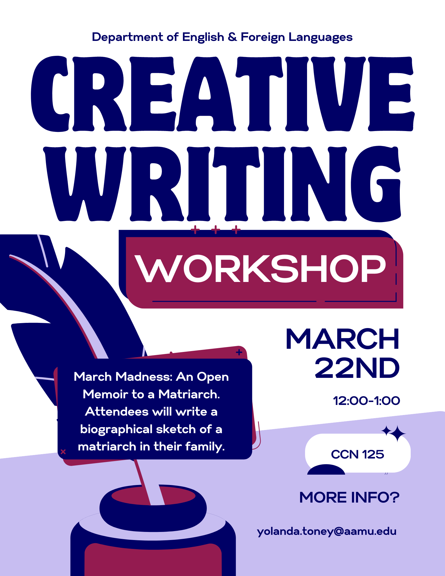 March Creative Writing Workshop