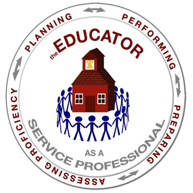 Center for Educator Preparation logo: The Educator as a Service Professional. Planning, Performing, Preparing, Assessing Proficiency.