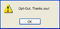 Screenshot of confirmation of opt-out with Banner Self Service